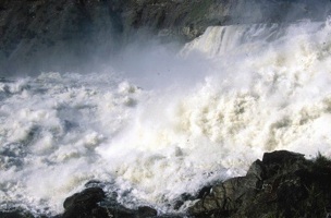 a wide waterfall
